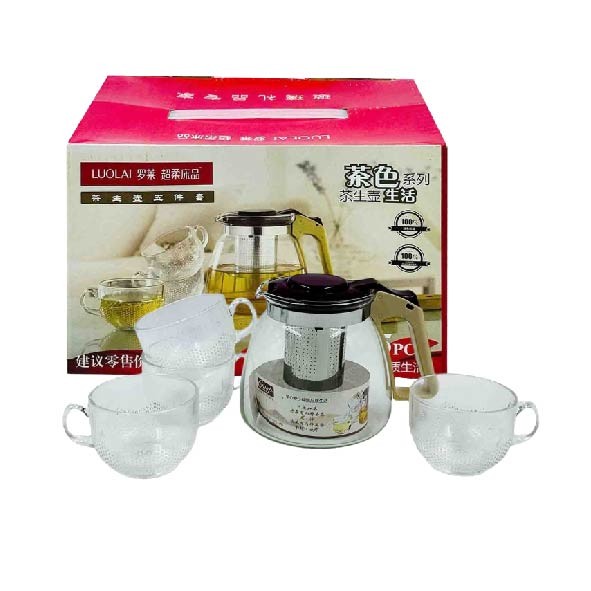 Stainless Steel Glass Green Tea Pot with Filter for Making Green Tea with 4 Cups